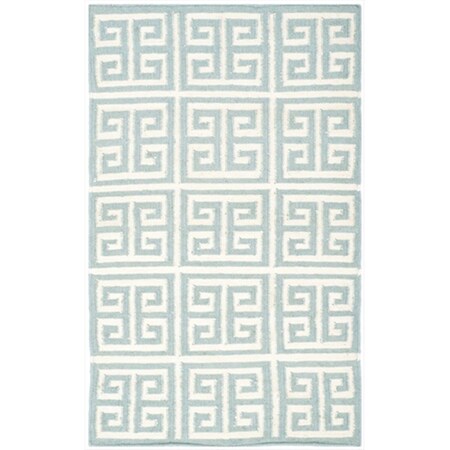 Safavieh 2 Ft. -6 In. X 4 Ft. Runner Contemporary Dhurries- Blue And Ivory- Flatweave Rug DHU626A-24